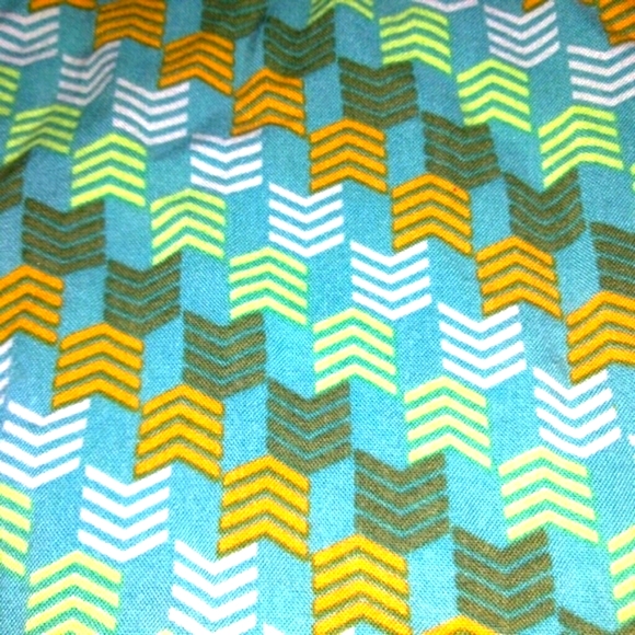 H&M Rayon Chevron Print Teal Orange Skirt - Picture 2 of 7